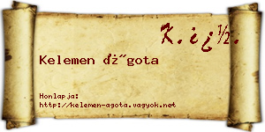 Kelemen Ágota névjegykártya