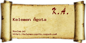 Kelemen Ágota névjegykártya